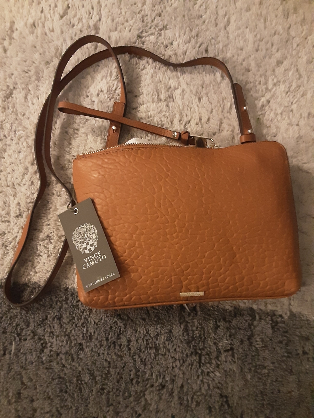 Vince Camuto Tan Leather Crossbody Bag